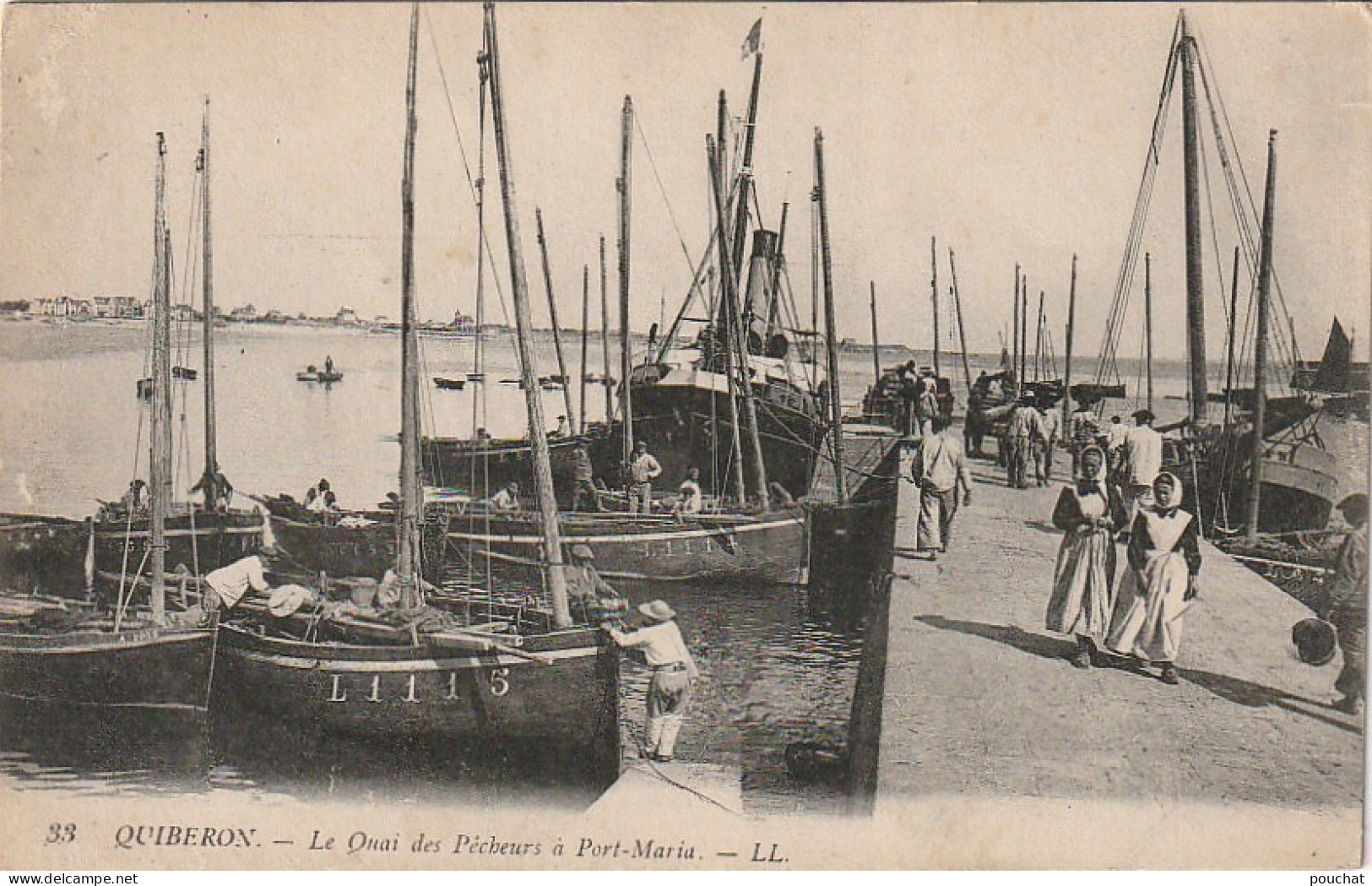 SO 21-(56) QUIBERON - LE QUAI DES PECHEURS A PORT MARIA  ( BATEAUX QUARTIER MARITIME LANNION)- 2 SCANS - Quiberon