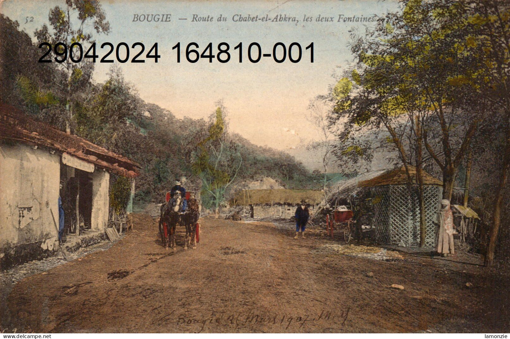 BOUGIE - Cpa Colorisée  - Route Du Chabet-el-Abkra, Les Deux Fontaines.  (scans Recto-verso) - Bejaia (Bougie)