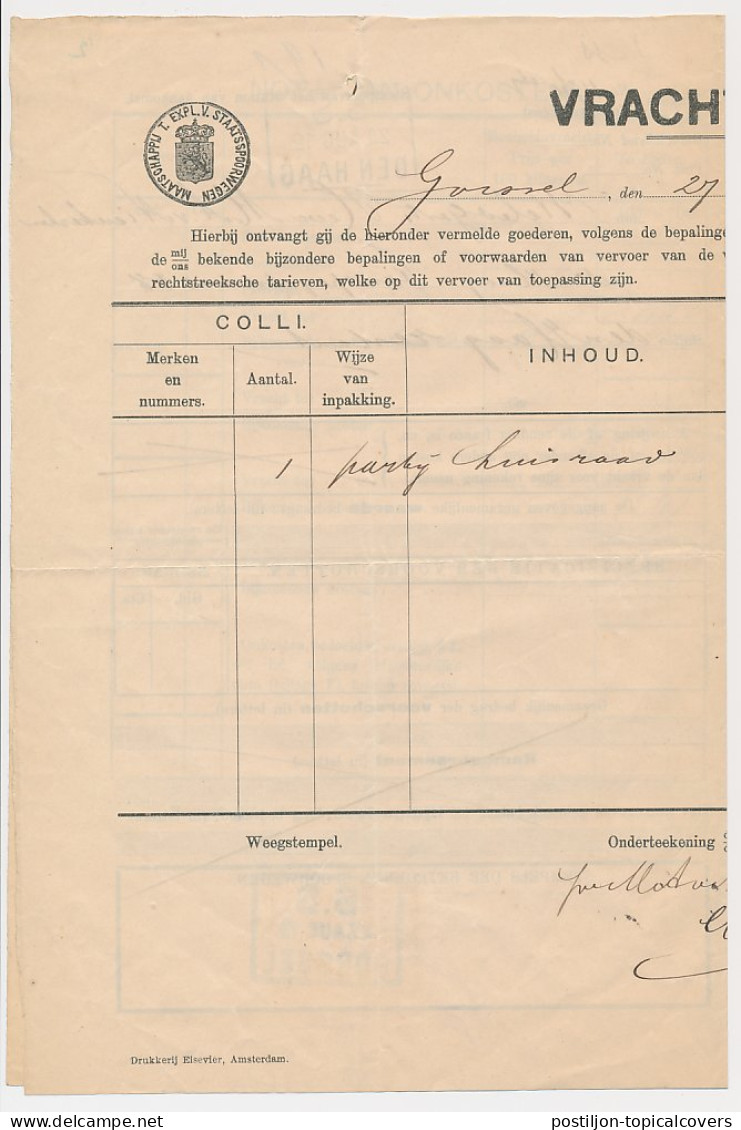 Vrachtbrief Staats Spoorwegen Gorssel - Den Haag 1912 - Ohne Zuordnung