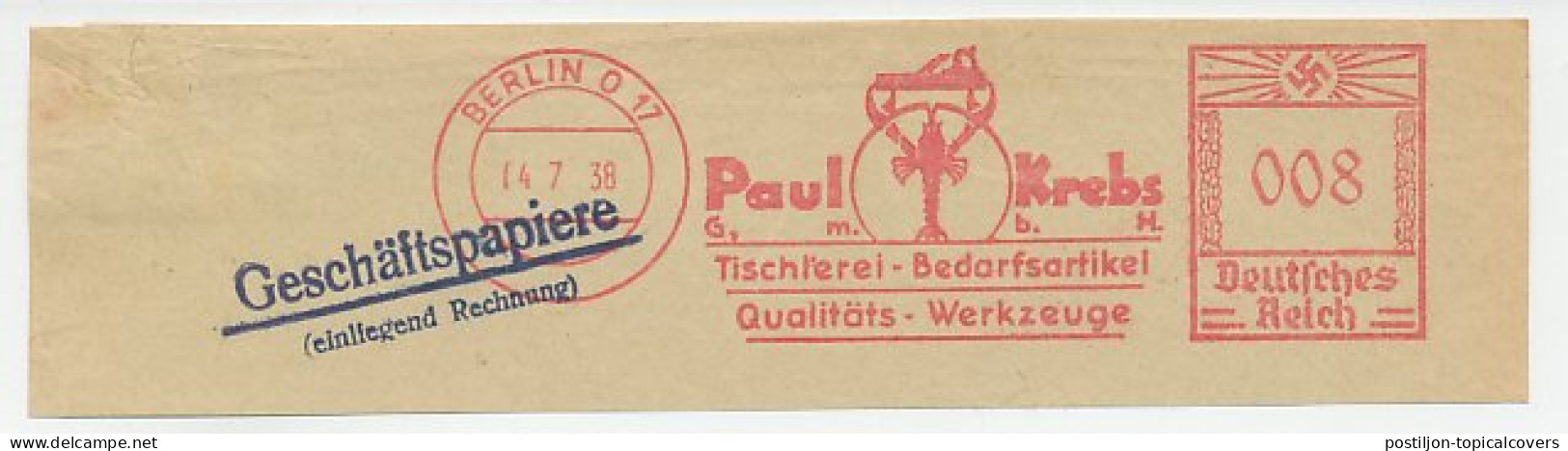 Meter Cut Deutsches Reich / Germany 1938 Lobster - Mundo Aquatico