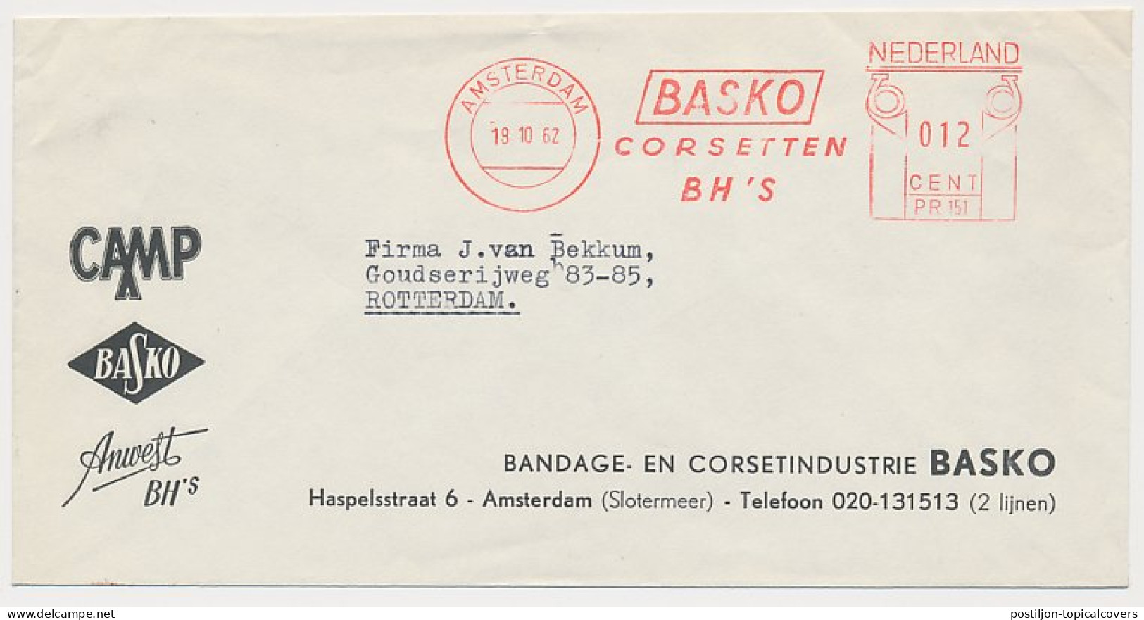 Meter Cover Netherlands 1962 Corsets - Bra - Amsterdam - Kostüme