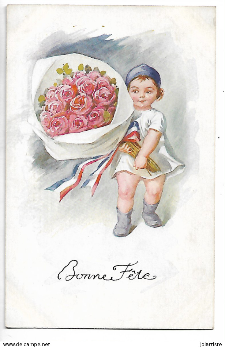 Cpa PARIS COLOR N 72 Bonne Fete  Enfant Patriote Non Ecrite  N0173 - 1900-1949