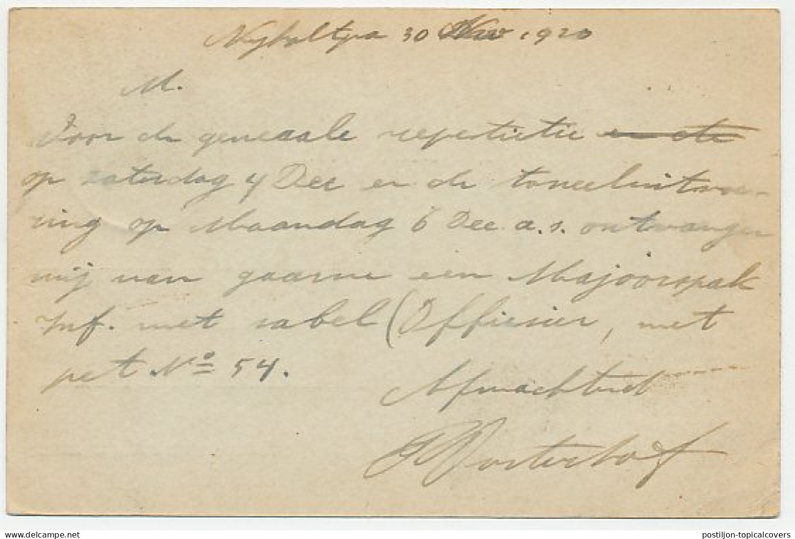Firma Briefkaart Nijholtpa 1920 - Timmerman - Unclassified