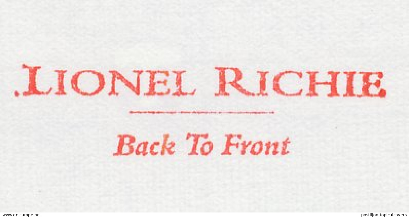 Meter Cut Denmark 1995 Lionel Richie - Album - Back To Front - Music