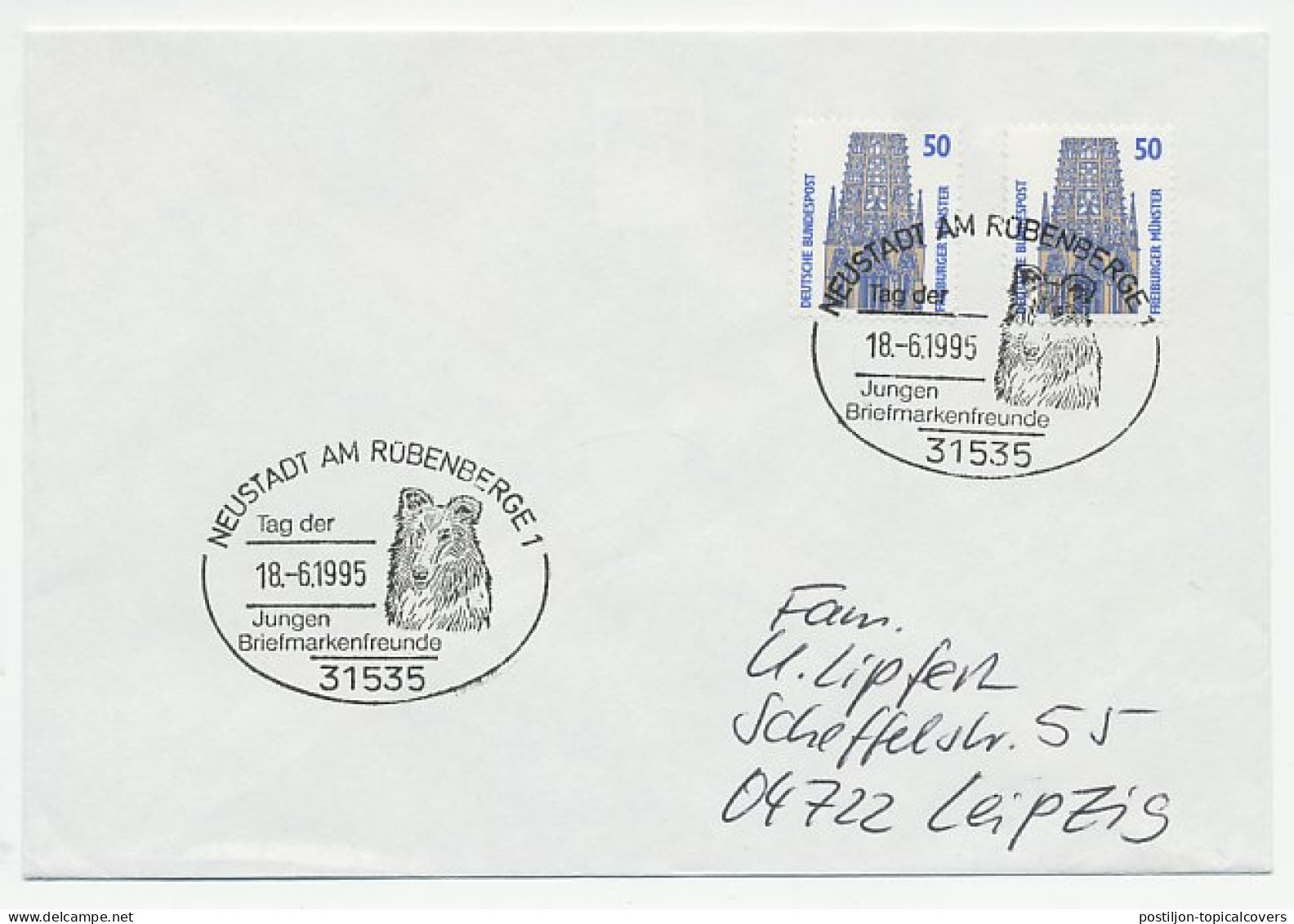 Cover / Postmark Germany 1995 Dog - Autres & Non Classés