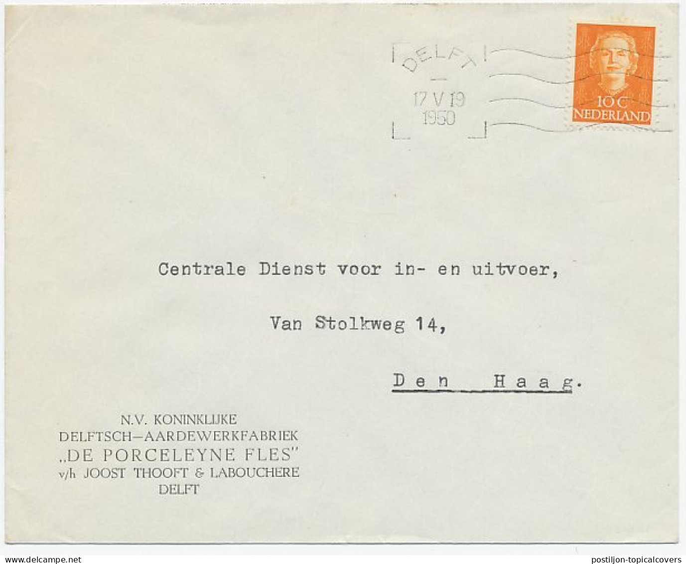 Firma Envelop Delft 1950 - Aardewerkfabriek - Ohne Zuordnung