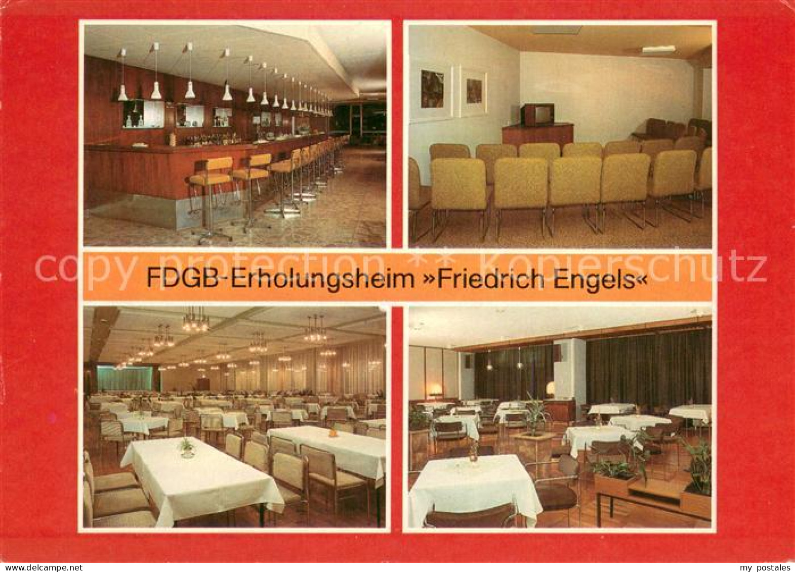 73723037 Templin FDGB Erholungsheim Friedrich Engels Hallenbar Fernsehraum Resta - Templin