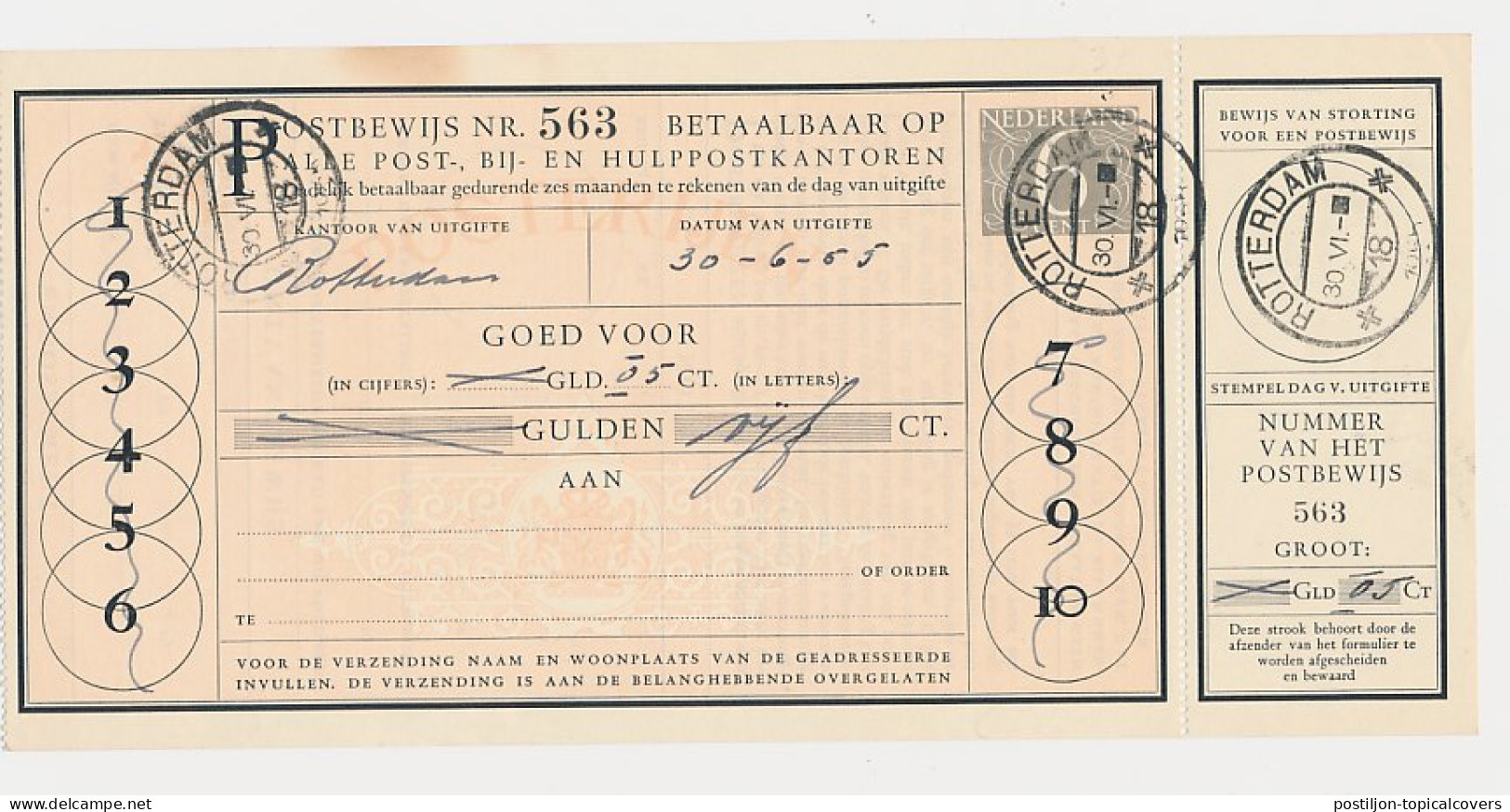 Postbewijs G. 31 - Rotterdam 1955 - Postwaardestukken