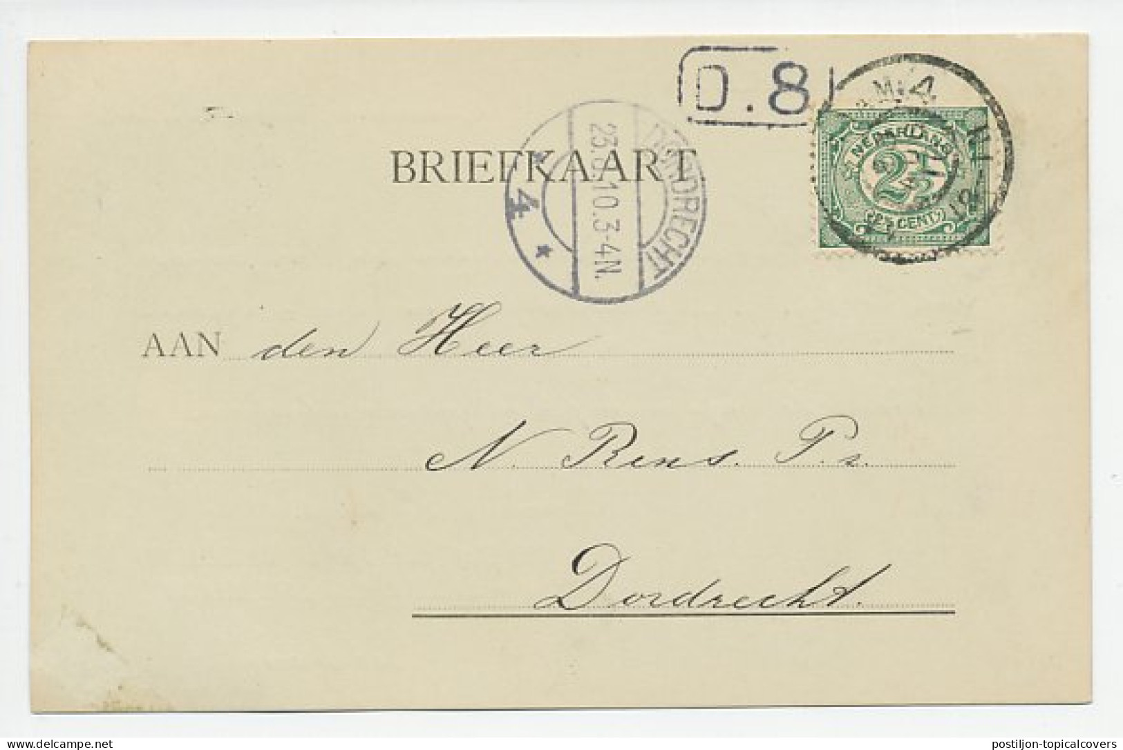 Firma Briefkaart Amsterdam 1910 - Stoomvaart Maatschappij Ned.  - Ohne Zuordnung
