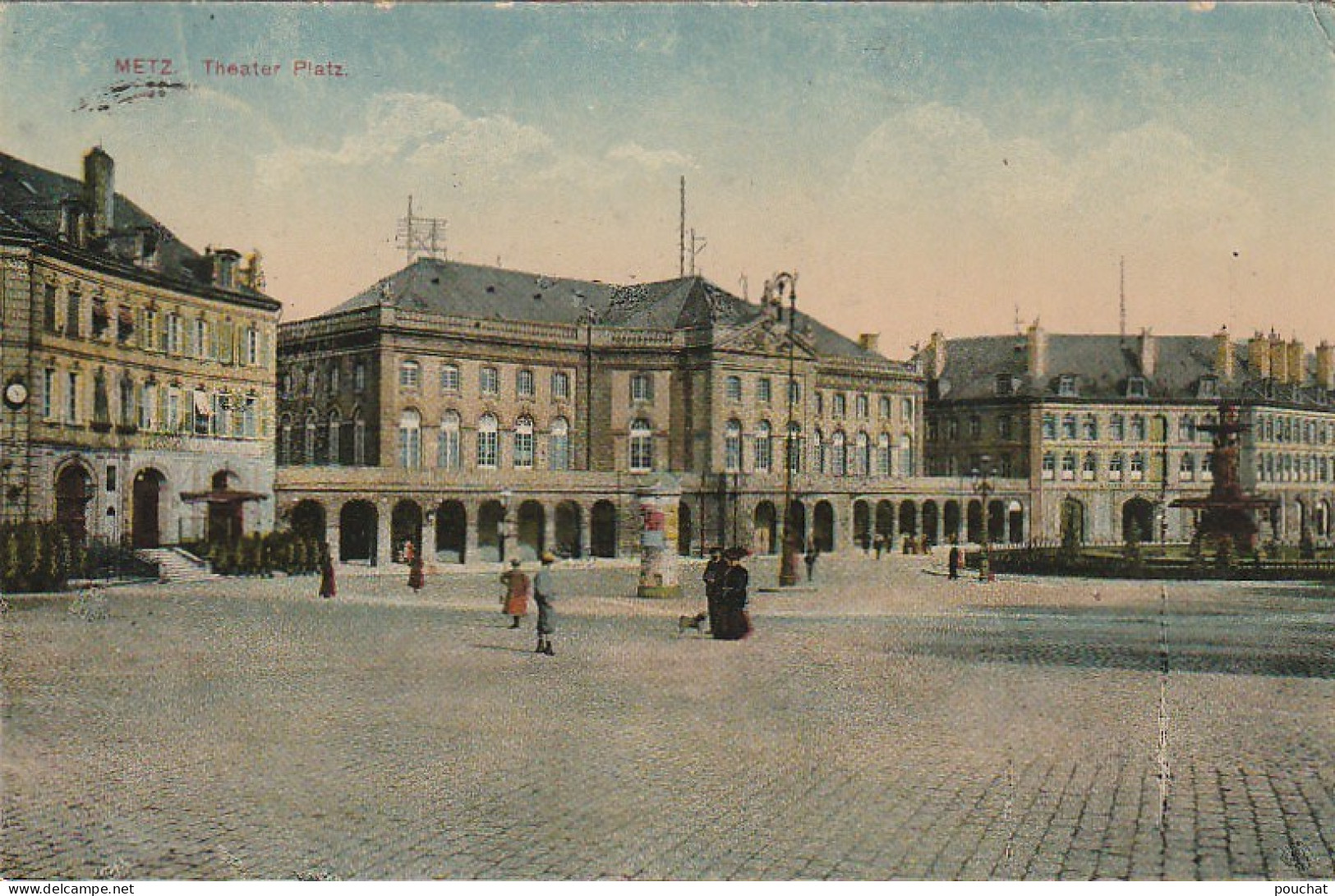 SO 22-(57) METZ - THEATER PLATZ - PLACE DE LA COMEDIE - CARTE COLORISEE - 2 SCANS - Metz