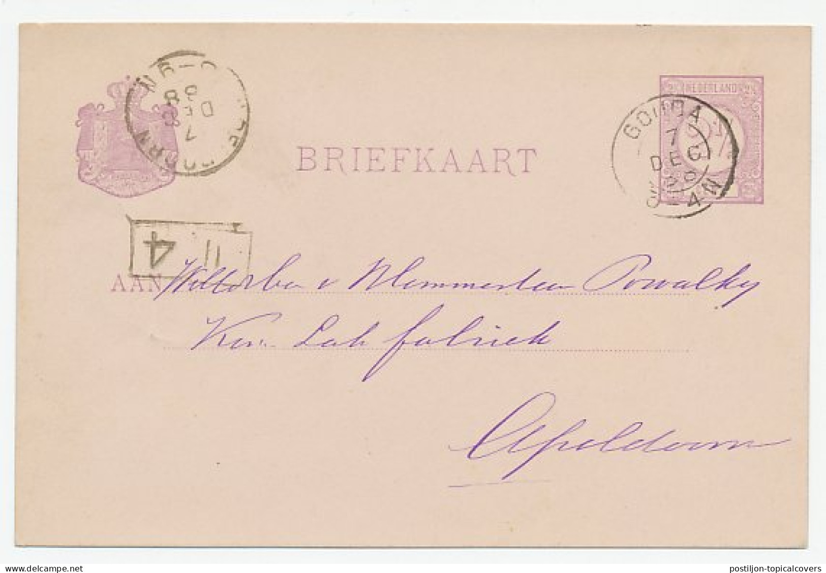 Gouda - Apeldoorn 1888 - Afzender Directeur Postkantoor - Ohne Zuordnung