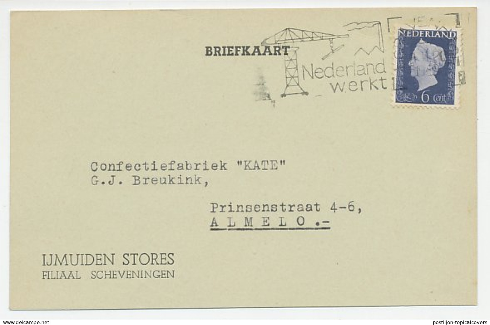 Firma Briefkaart Scheveningen 1949 - IJmuiden Stores - Ohne Zuordnung