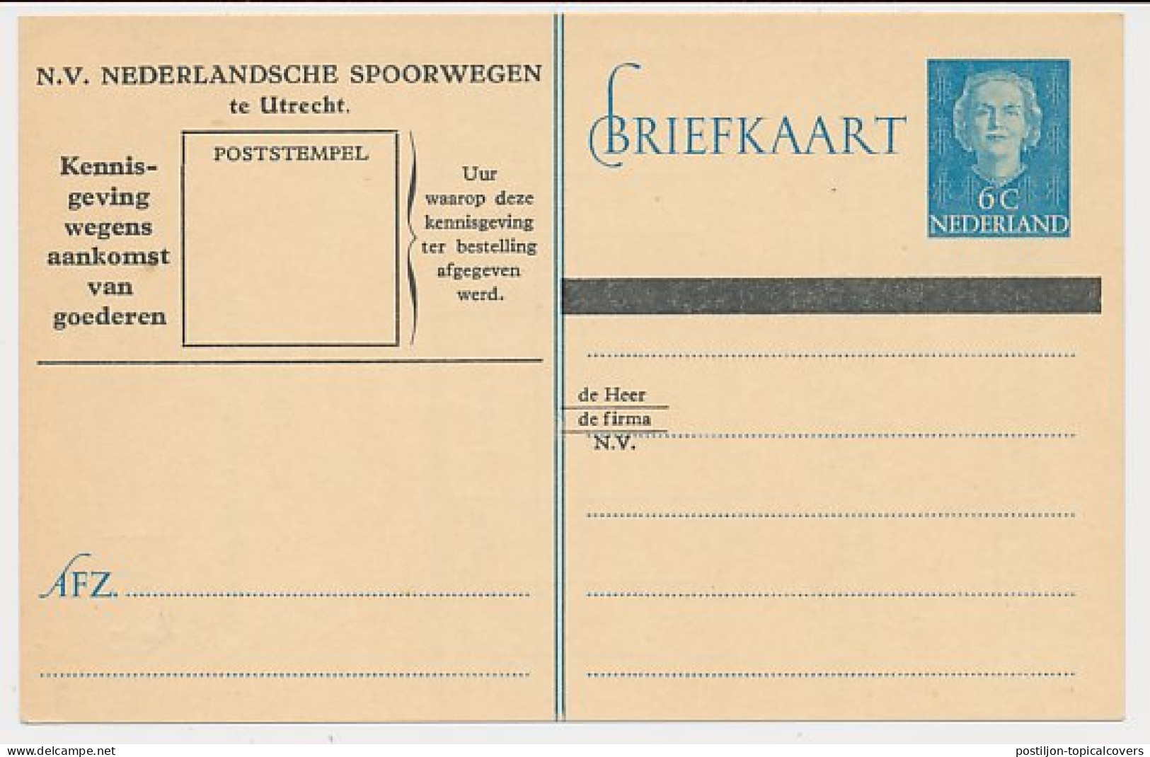 Spoorwegbriefkaart G. NS302 A - Ganzsachen