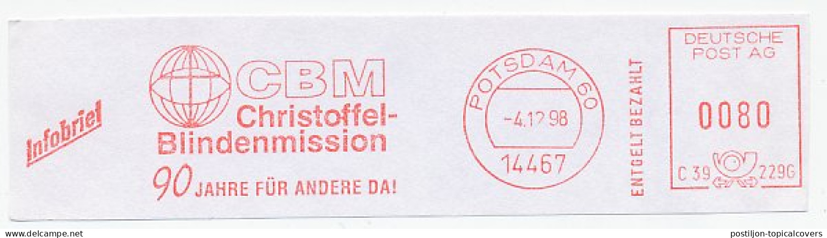 Meter Cut Germany 1998 CBM - Christian Blind Mission - Christoffel Blind Mission - Handicaps