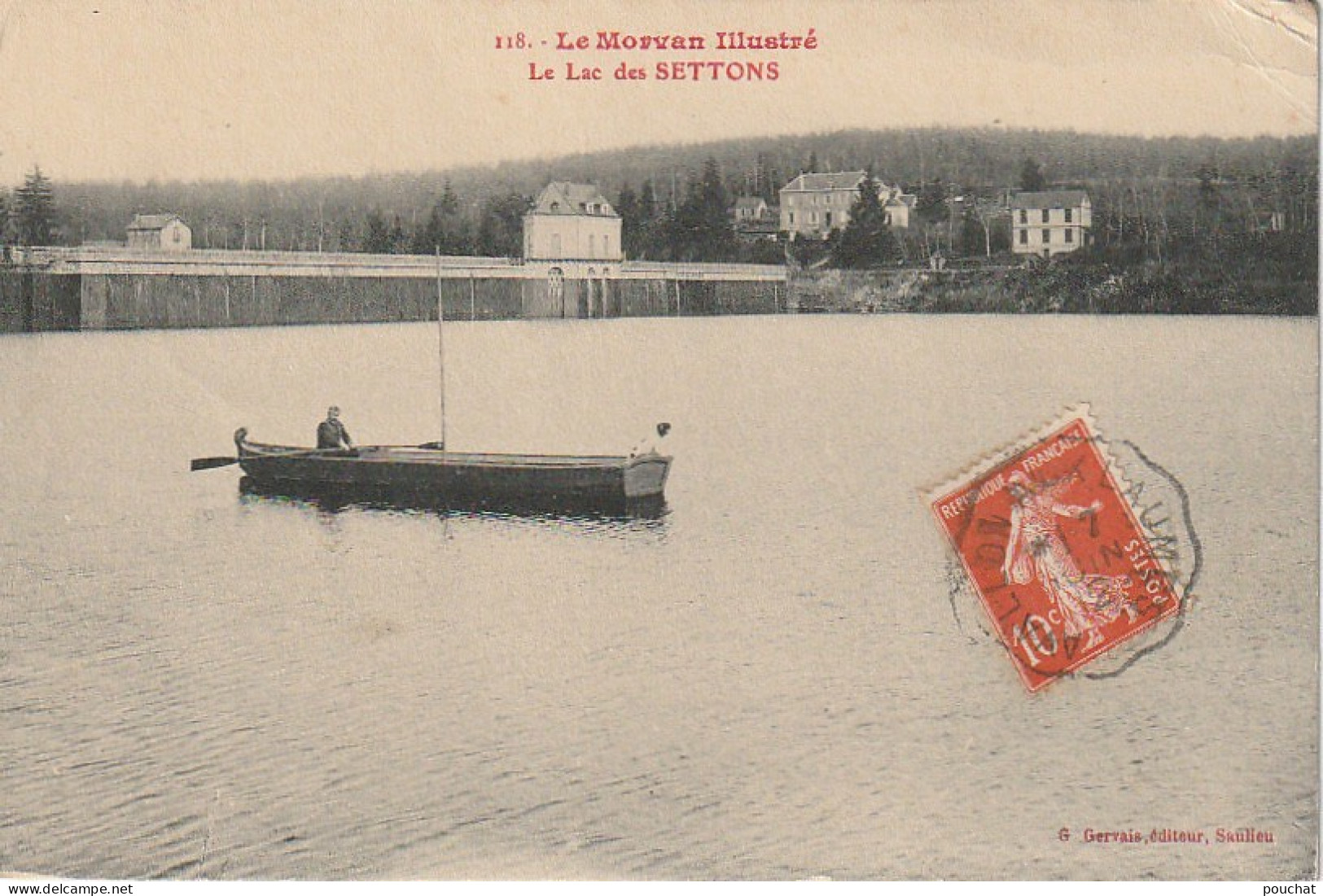 SO 23-(58) LE LAC DES SETTONS - CANOTEUR AVEC SON CHIEN - 2 SCANS - Other & Unclassified