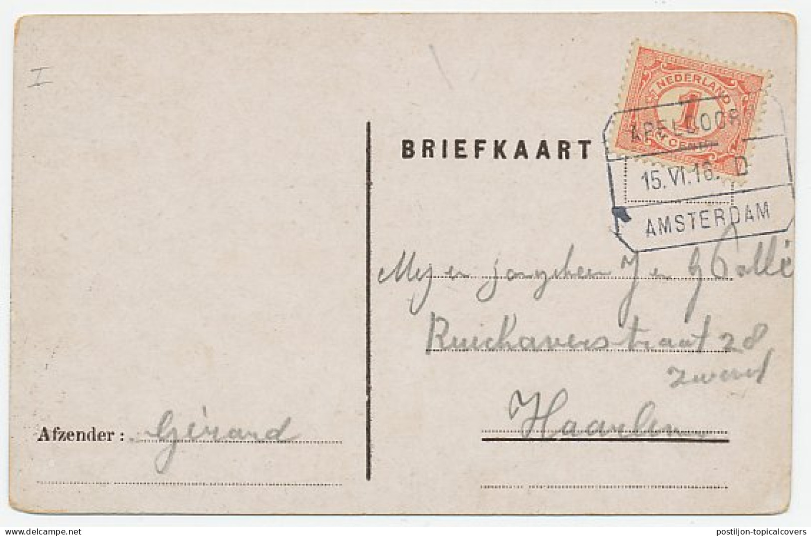 Treinblokstempel : Apeldoorn - Amsterdam D 1916 - Ohne Zuordnung