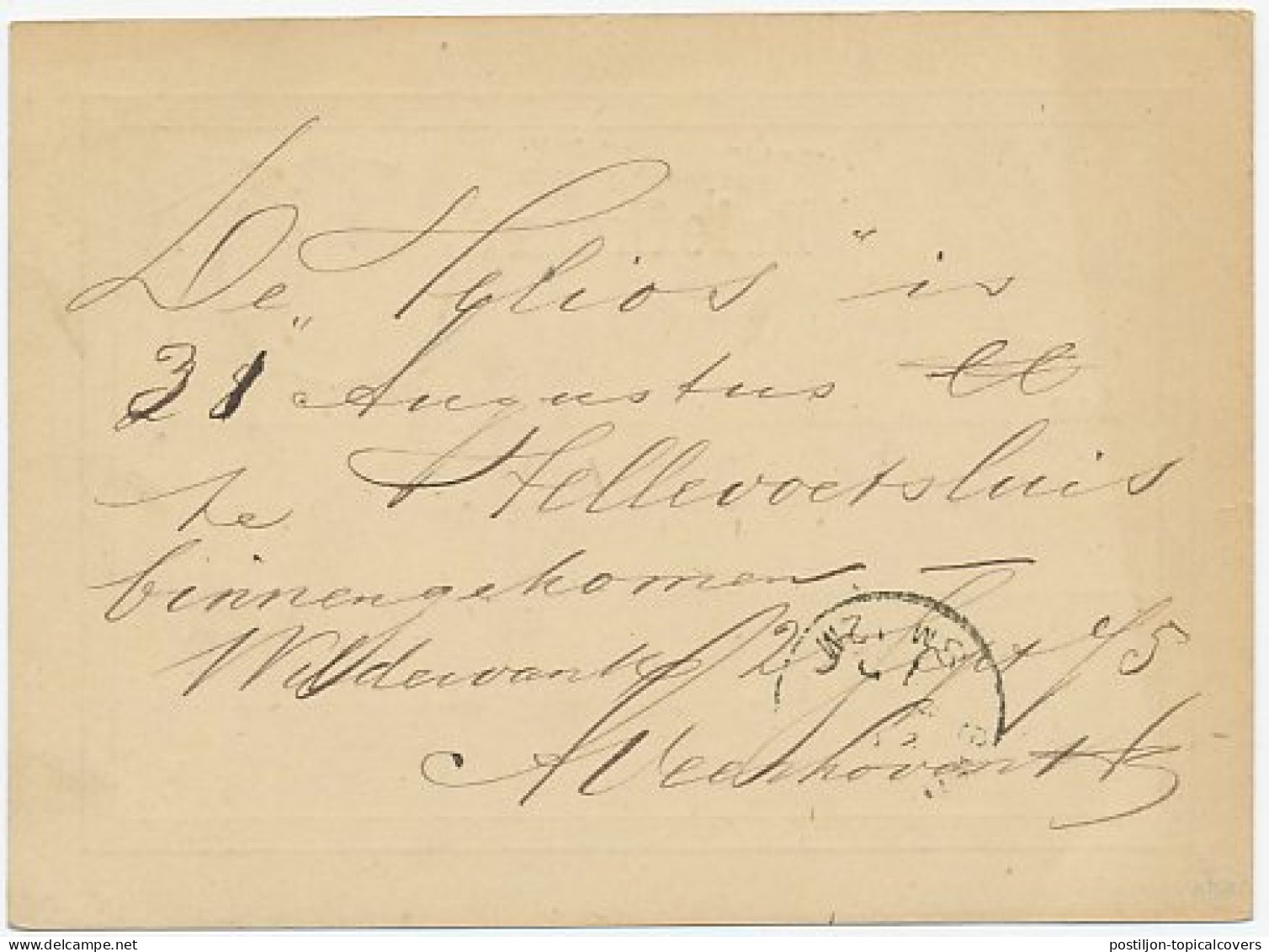 Naamstempel Wildervank 1875  - Brieven En Documenten