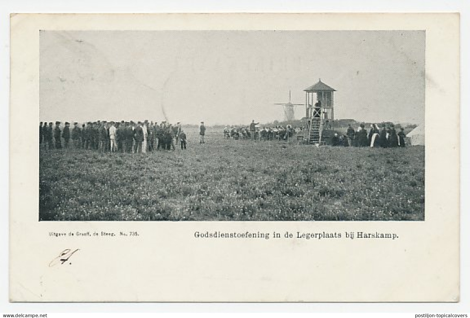 Grootrondstempel Legerplaats Bij Harskamp 1906 - Ohne Zuordnung