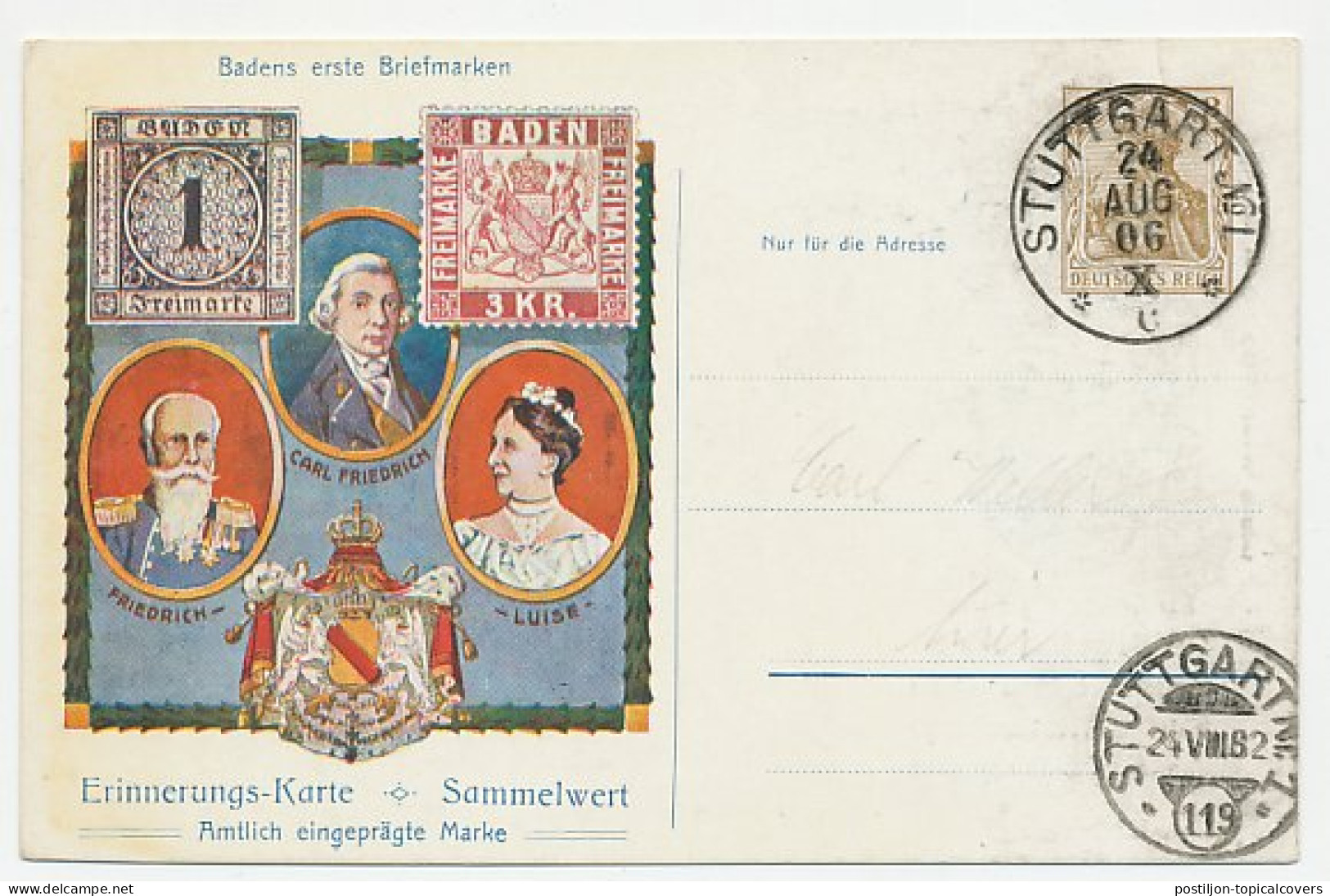 Postal Stationery Germany 1906 100th Anniversary Grand Duchy Of Baden - Stamps - Autres & Non Classés