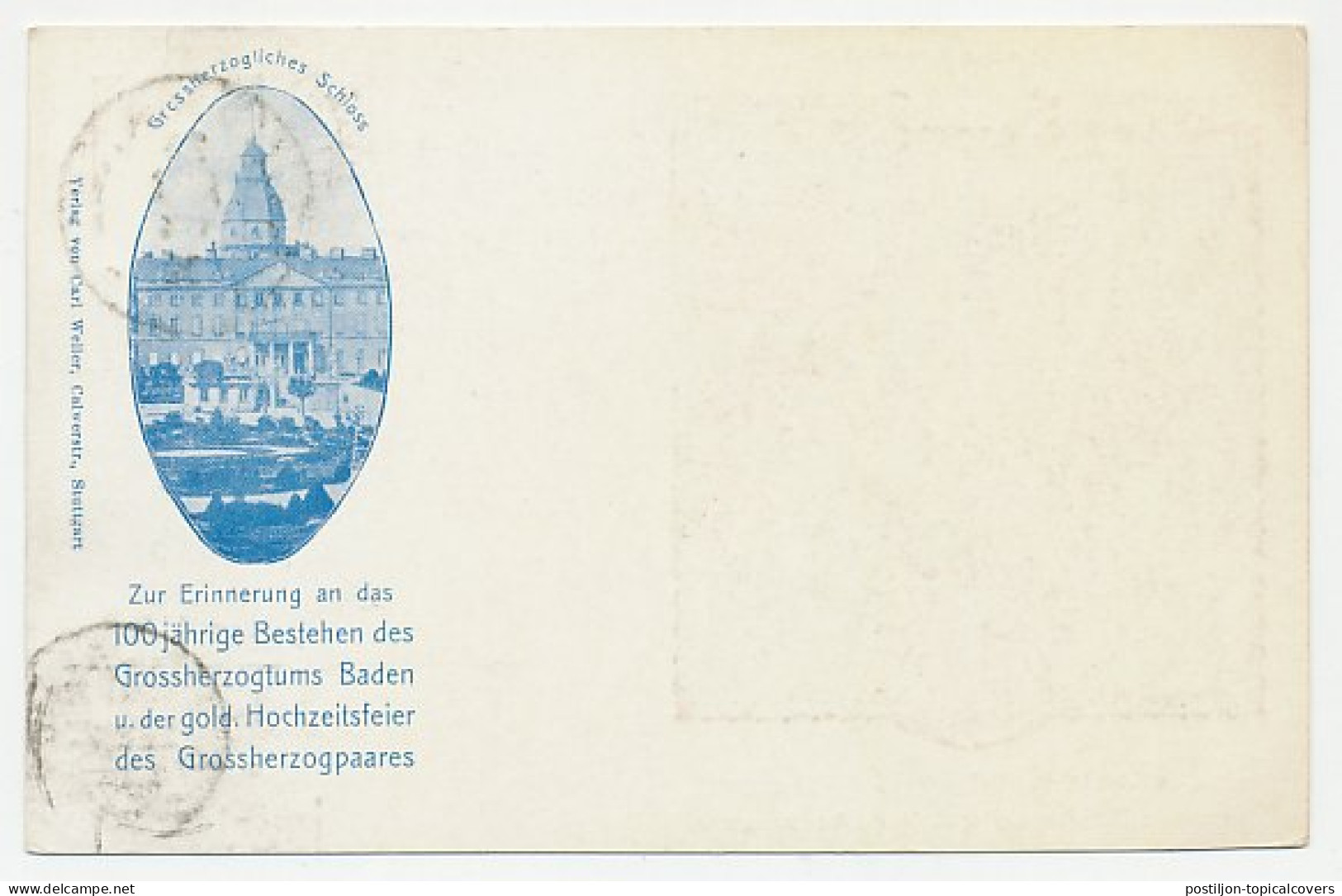 Postal Stationery Germany 1906 100th Anniversary Grand Duchy Of Baden - Stamps - Andere & Zonder Classificatie