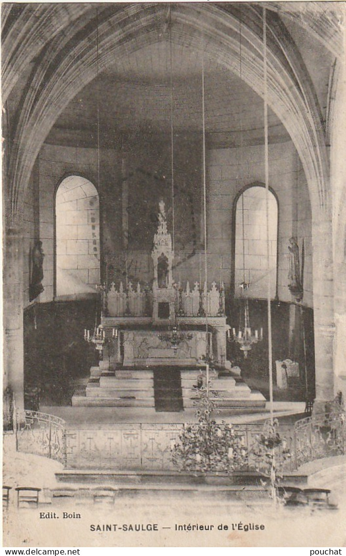 S0 23-(58) SAINT SAULGE - INTERIEUR DE L' EGLISE - 2 SCANS - Other & Unclassified