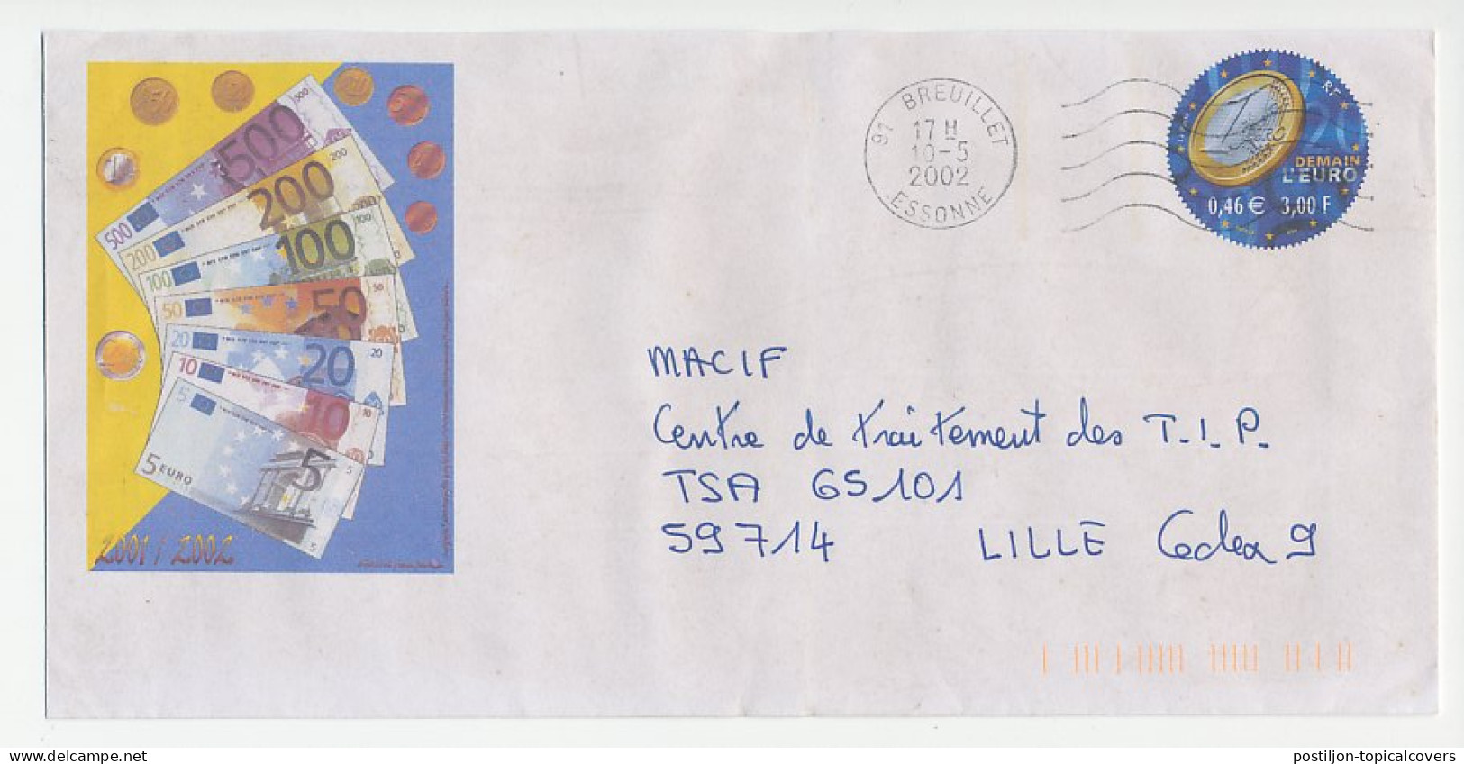 Postal Stationery / PAP France 2002 Money - Euro - Non Classificati