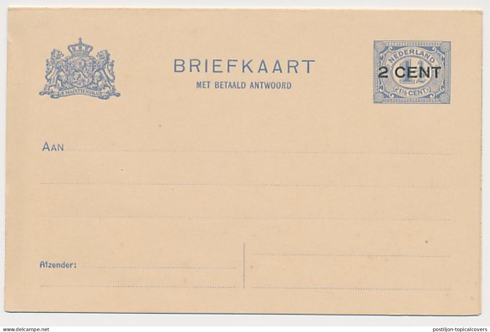 Briefkaart G. 93 II - Papier Kleurnuance  - Ganzsachen