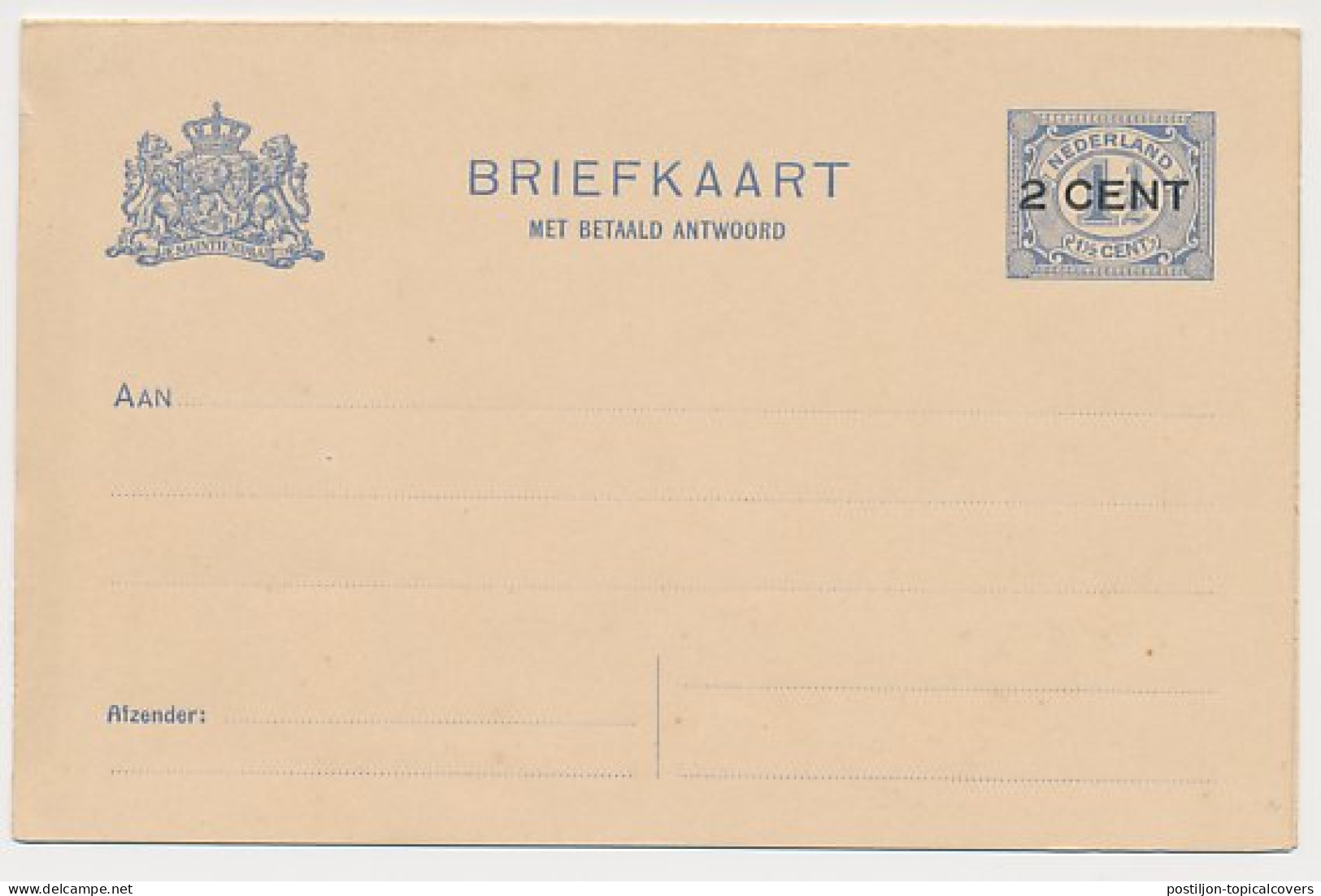 Briefkaart G. 93 II - Papier Kleurnuance  - Postwaardestukken