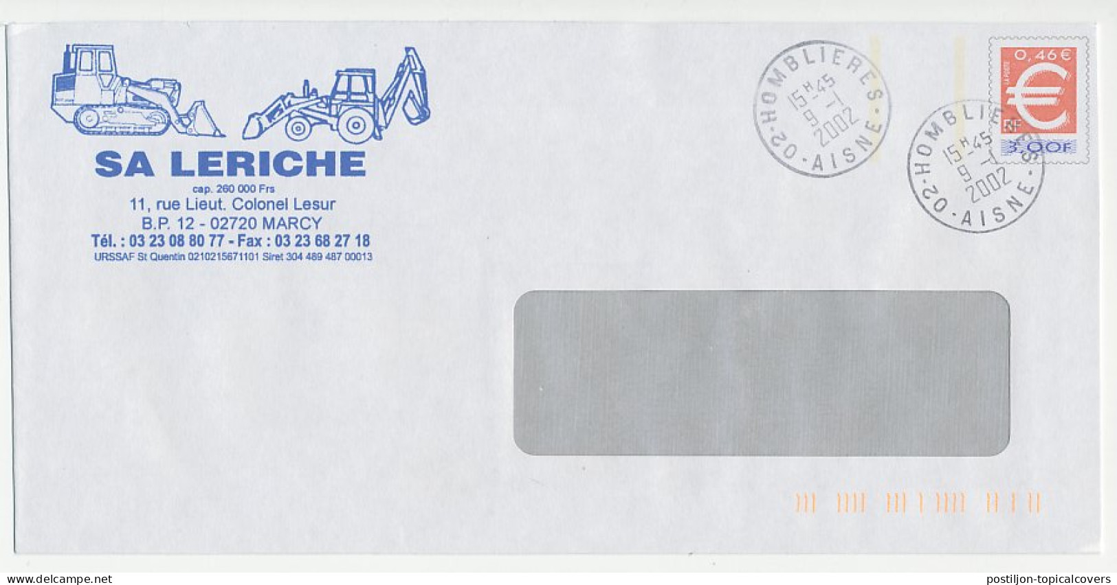 Postal Stationery / PAP France 2002 Excavator - Bulldozer - Autres & Non Classés
