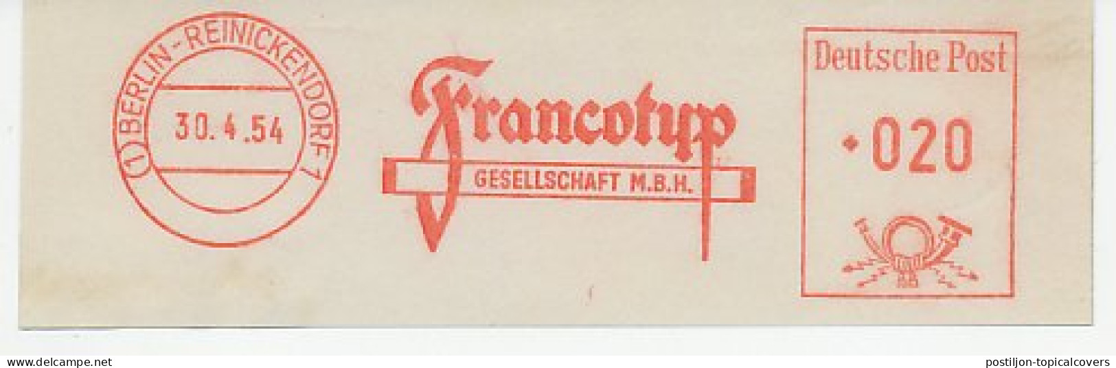 Meter Cut Germany 1954 Francotyp - Machine Labels [ATM]
