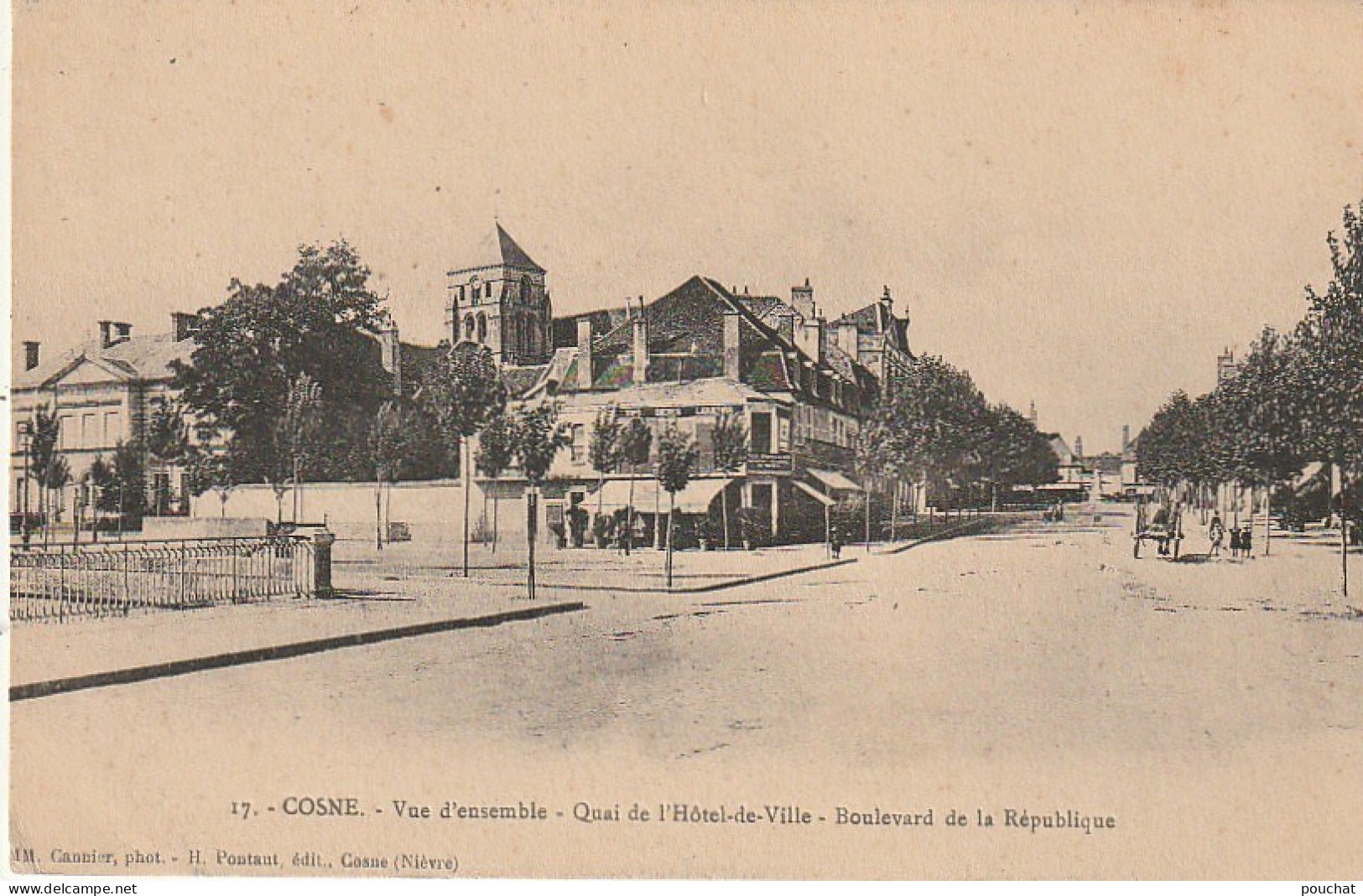 S0 23-(58) COSNE - VUE D' ENSEMBLE - QUAI DE L' HOTEL DE VILLE - BOULEVARD DE LA REPUBLIQUE - 2 SCANS - Cosne Cours Sur Loire