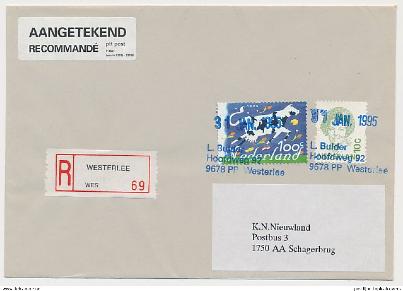 MiPag / Mini Postagentschap Aangetekend Westerlee 1995 - Zonder Classificatie