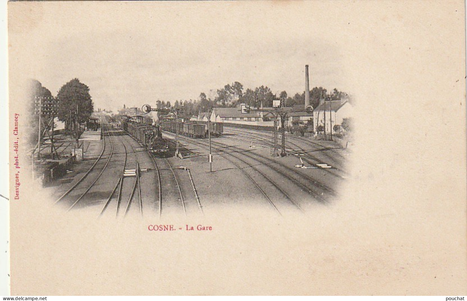 S0 23-(58) COSNE - LA GARE - VOIES FERREES , LOCOMOTIVE - 2 SCANS - Cosne Cours Sur Loire