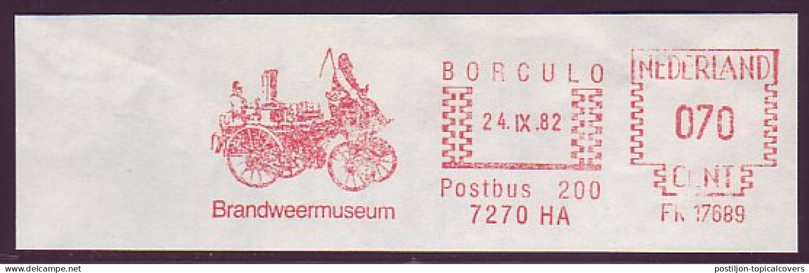 Meter Cut Netherlands 1982 Fire Brigade - Museum - Pompieri