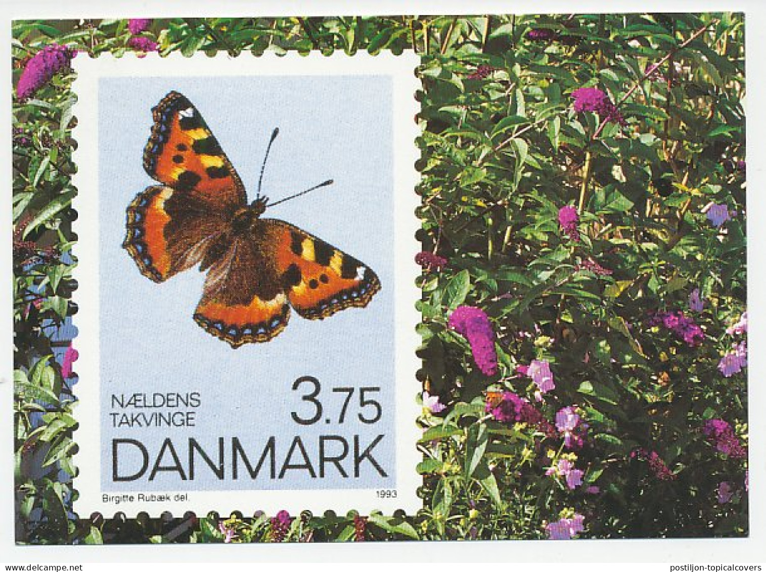 Postal Stationery Denmark 1993 Butterfly - Otros & Sin Clasificación