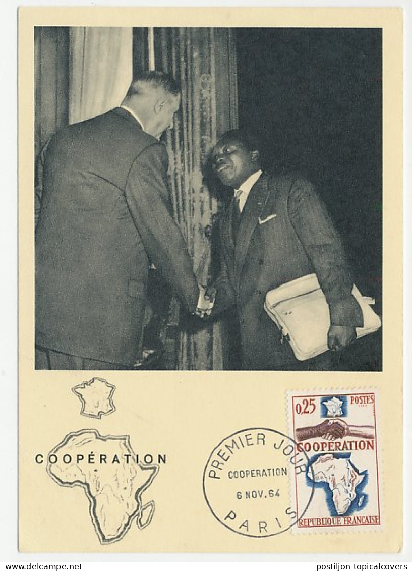 Maximum Card France 1964 Map - Africa - Cooperation - Aardrijkskunde