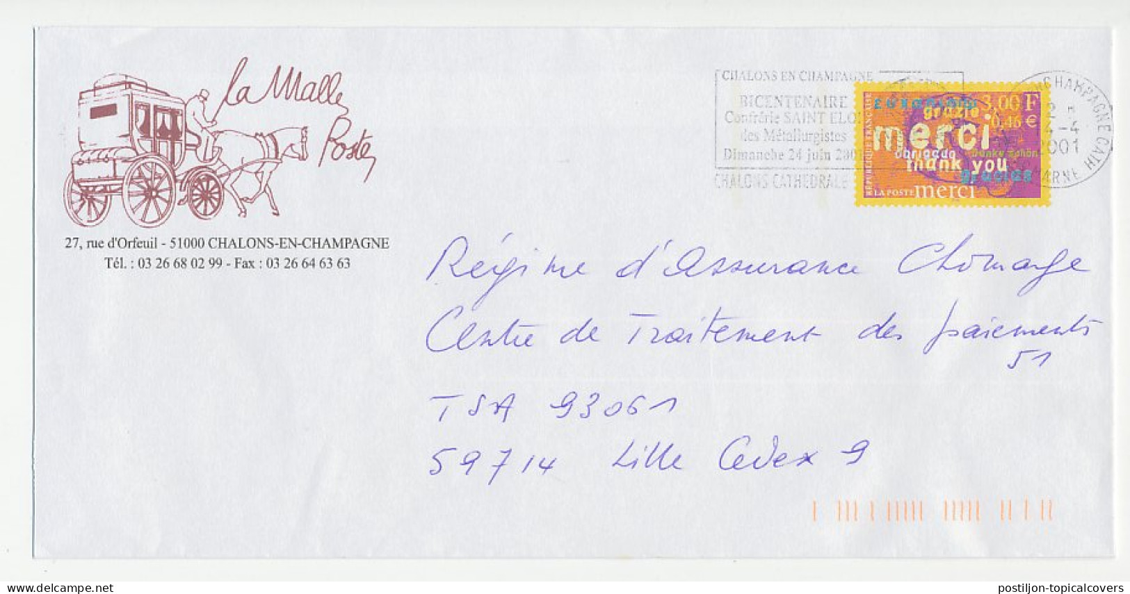 Postal Stationery / PAP France 2001 Mail Coach - Horse - Autres & Non Classés