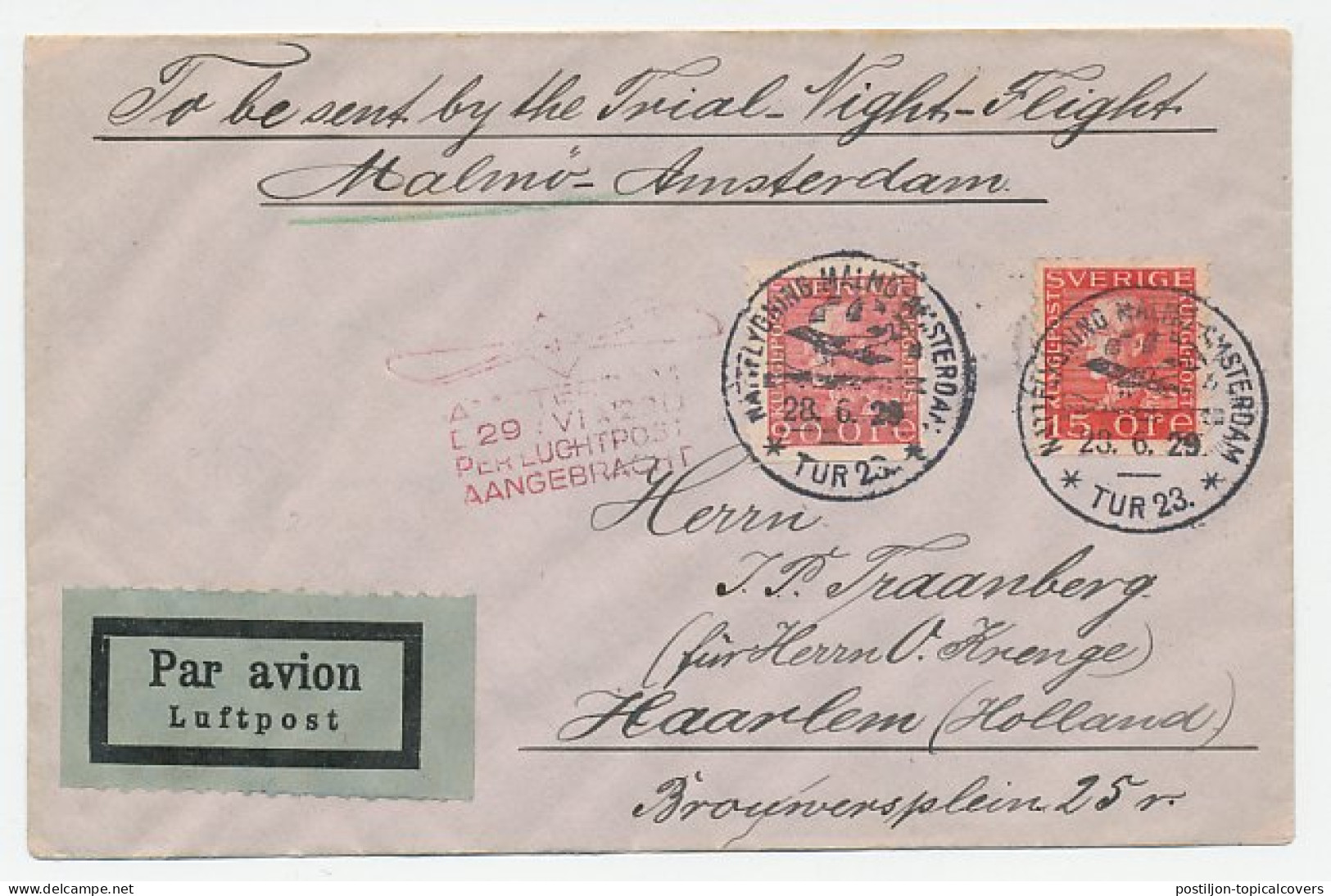 VH A 59 D MalmÃ¶ Zweden - Amsterdam 1929 - Unclassified