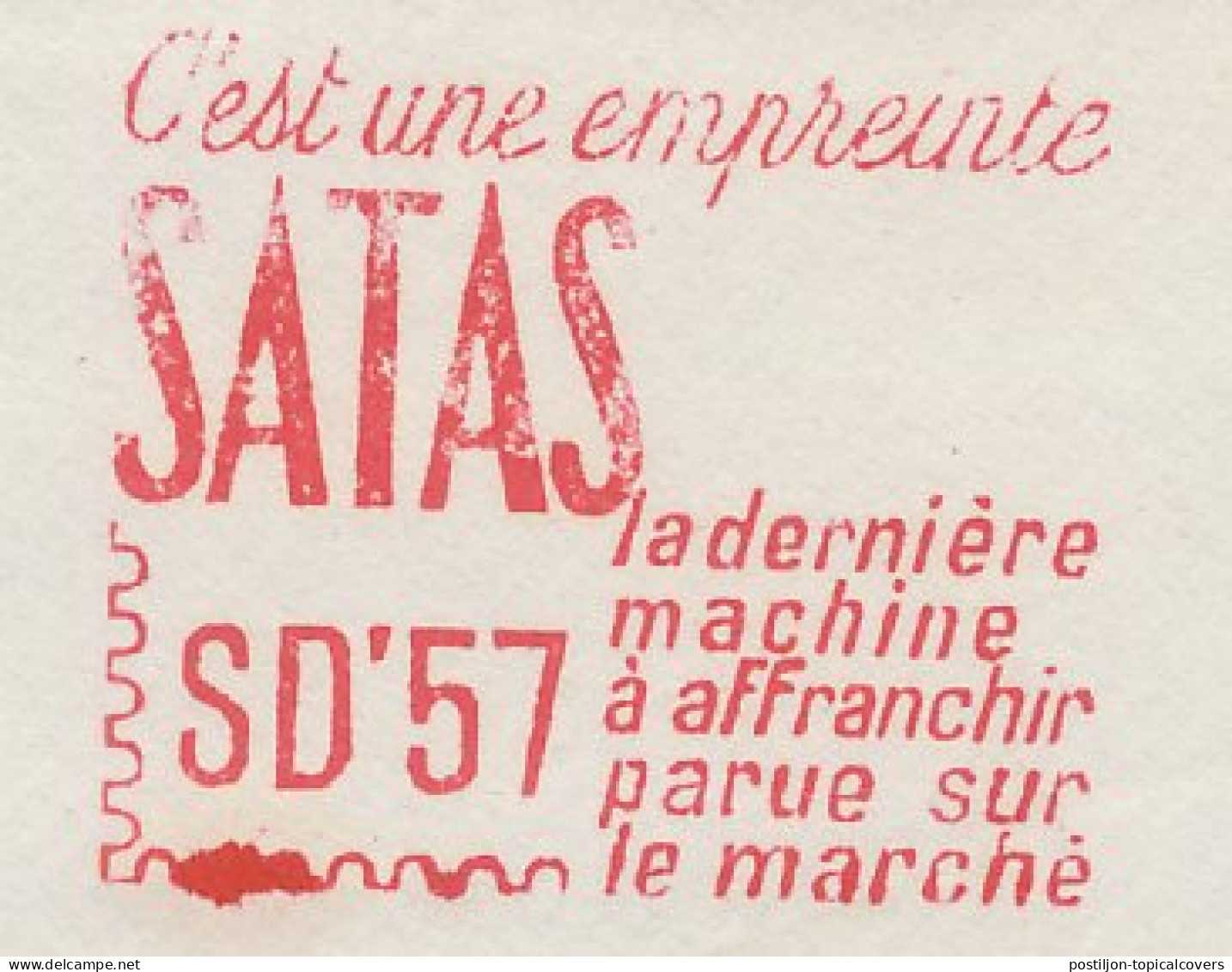 Meter Cover France 1957 SATAS - Timbres De Distributeurs [ATM]