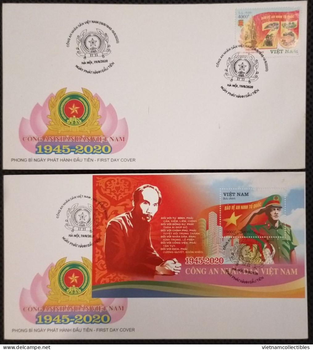 FDC Vietnam Viet Nam With Perf Stamp & Souvenir Sheet 2020: 75th Anniversary Of Vietnamese Police Establishment (Ms1128) - Viêt-Nam