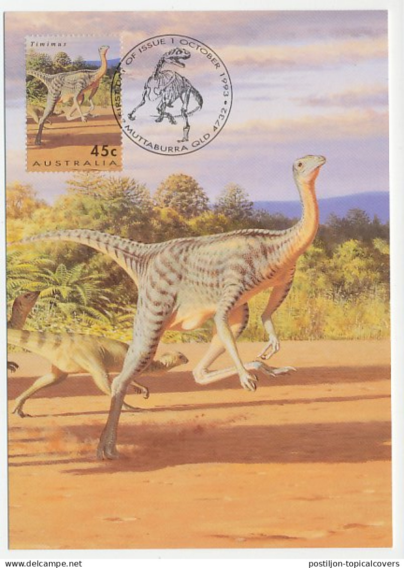 Maximum Card Australia 1993 Timimus Dinosaur - Vor- Und Frühgeschichte