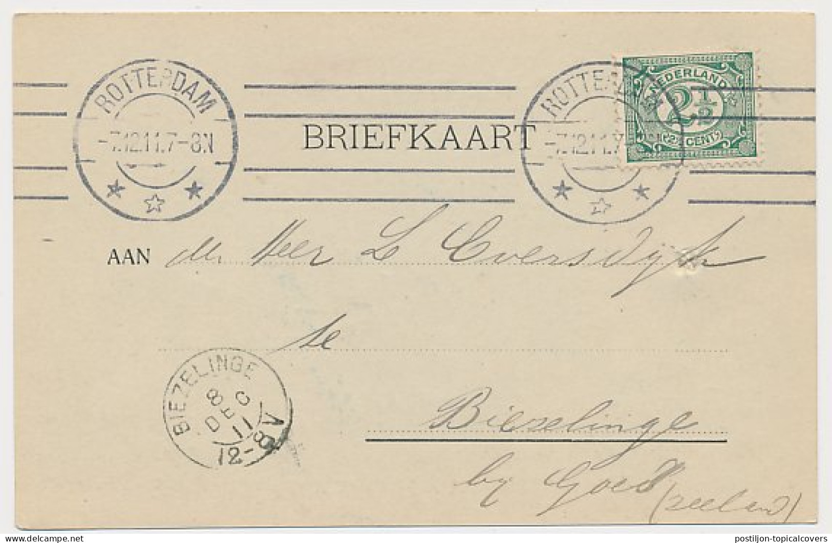 Firma Briefkaart Rotterdam 1911 - Bloemkweekerij New Garden - Ohne Zuordnung