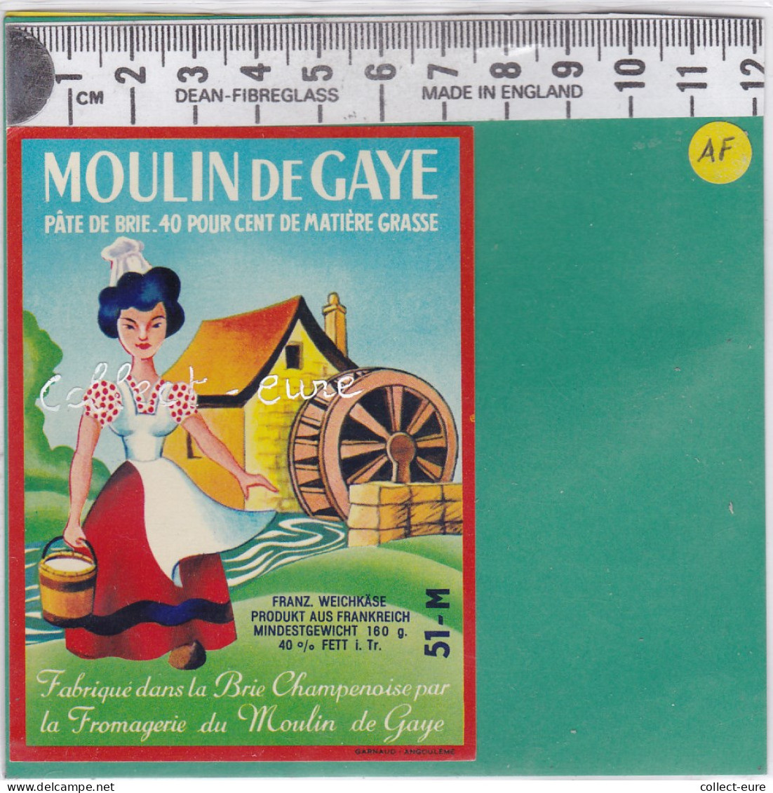 C1205  FROMAGE PATE DE BRIE MOULIN A EAU DE GAYE MARNE  40 % 180 Gr - Formaggio