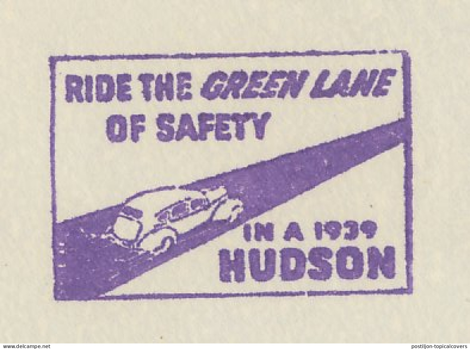 Meter Top Cut USA 1939 Traffic Safety - Ride The Green Lane - Hudson Motor Car - Andere & Zonder Classificatie