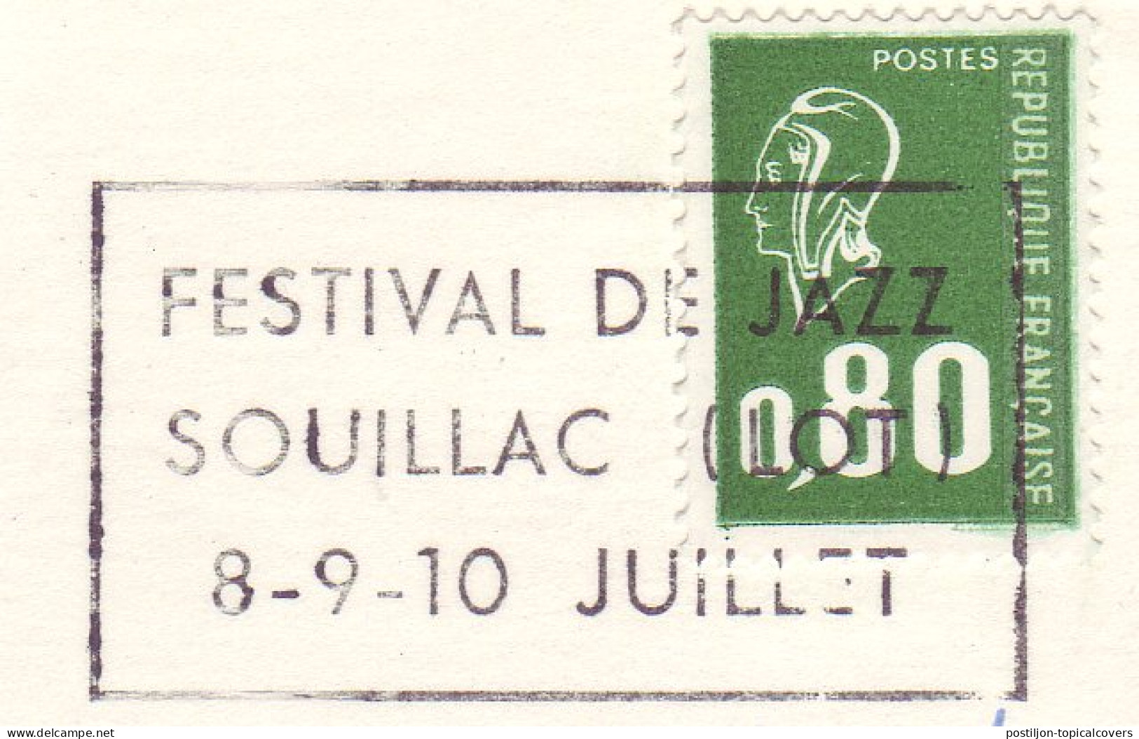 Postcard / Postmark France 1977 Jazz Festival - Muziek