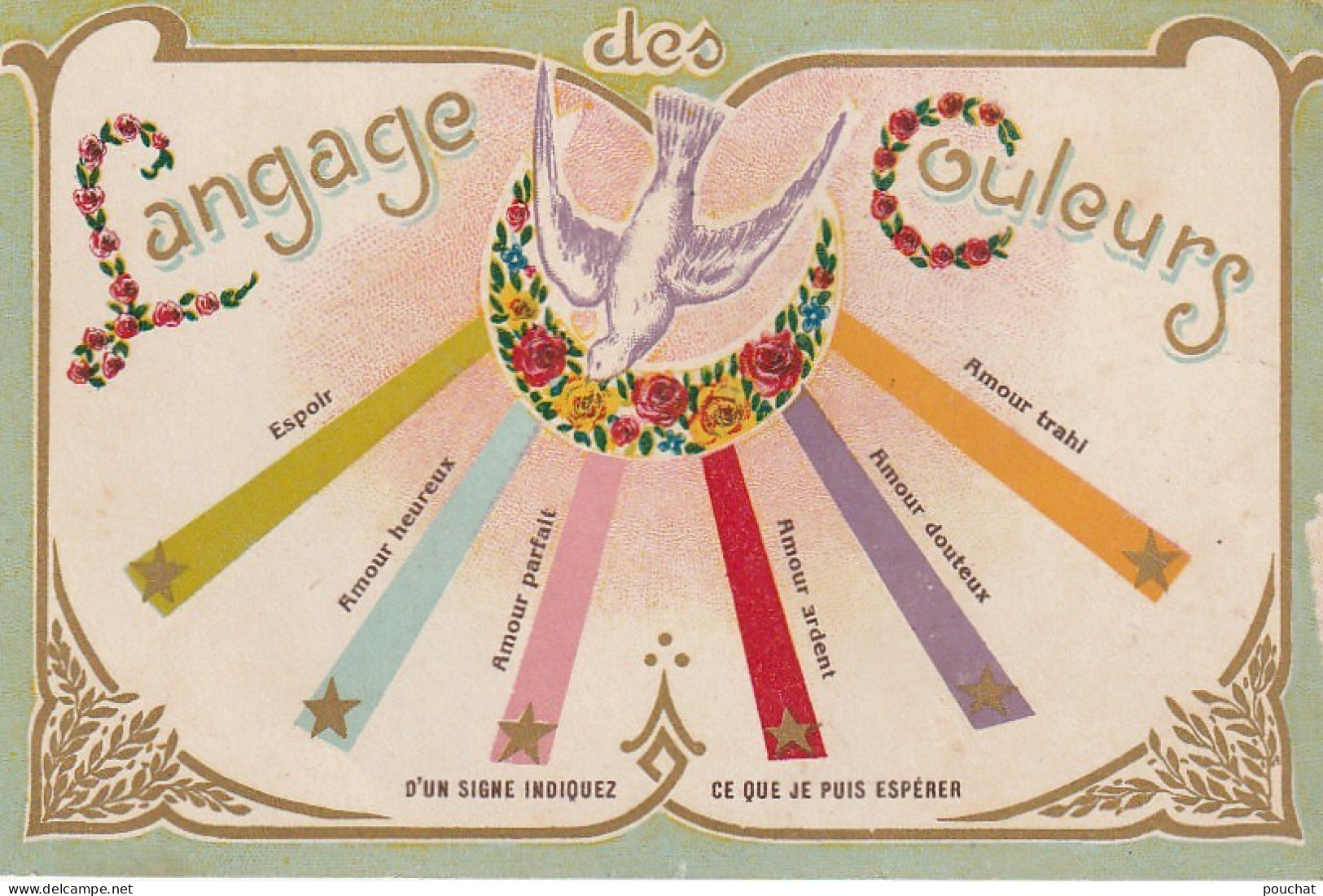 SO 26-  LANGAGE DES COULEURS - D' UN SIGNE , INDIQUEZ CE QUE JE PEUX ESPERER - CARTE FANTAISIE - 2 SCANS - Sonstige & Ohne Zuordnung