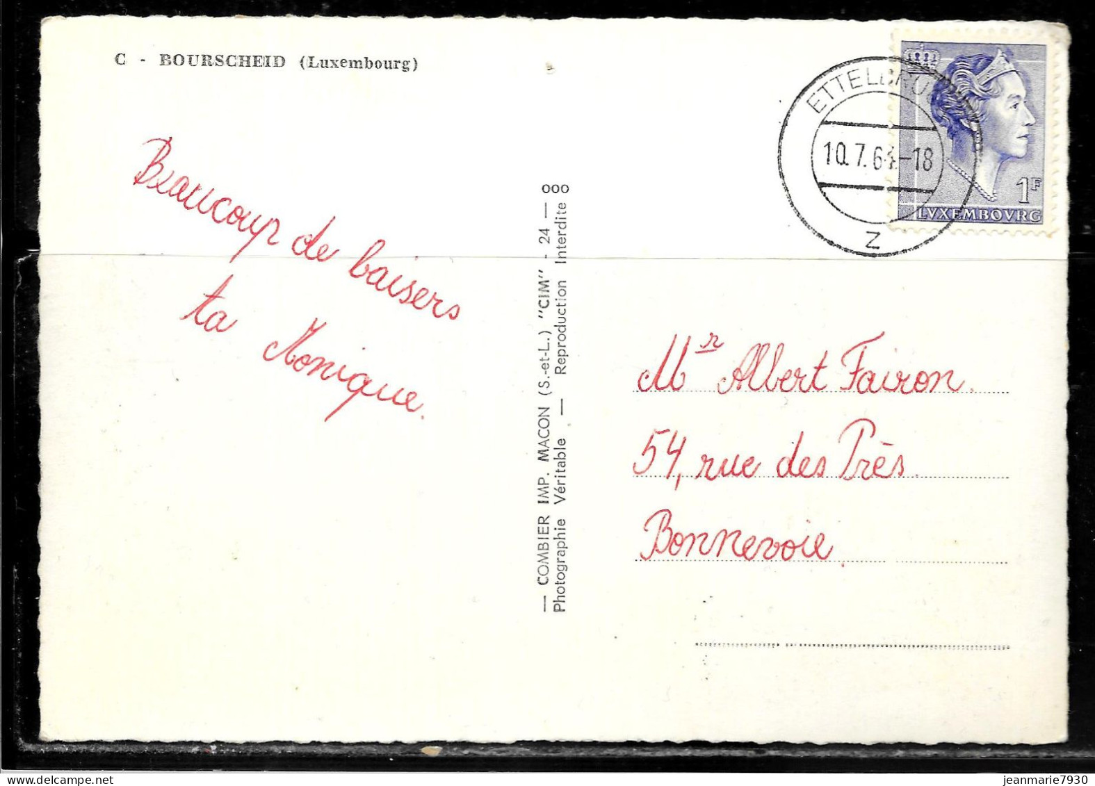 H390 - CP DE ETTELBRUCK DU 10/07/64 - Cartas & Documentos