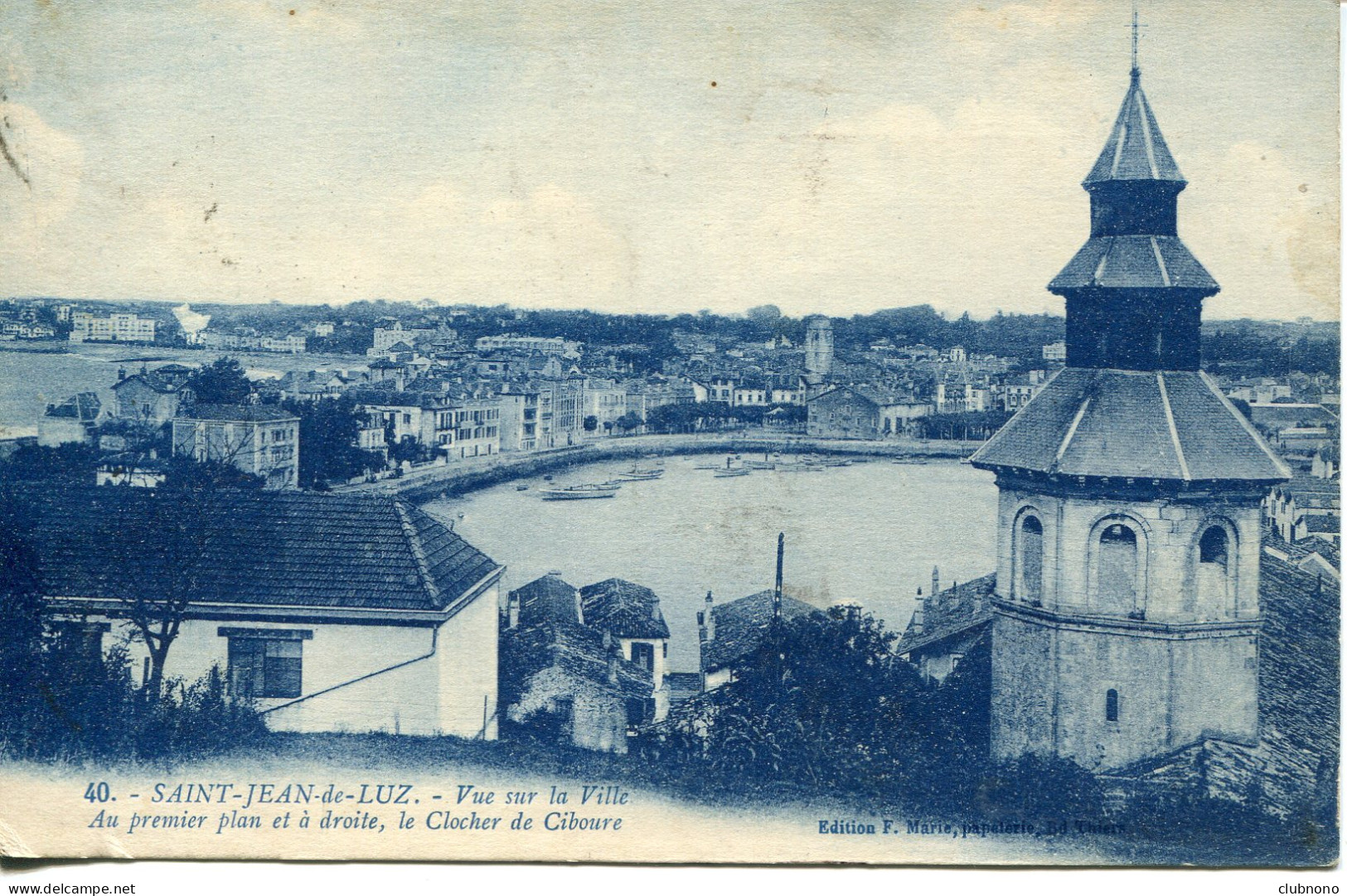 CPA - SAINT-JEAN-DE-LUZ - VUE SUR LA VILLE ET CLOCHER DE CIBOURE - Saint Jean De Luz