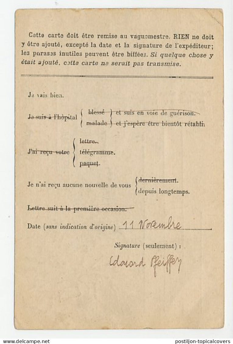 Military Service Card France 1914 Flags - Allies Postcard - WWI - Altri & Non Classificati