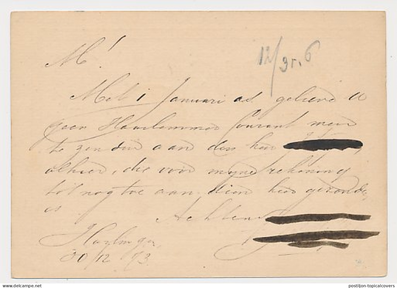 Briefkaart G. 4 Harlingen - Haarlem 1873 - Postwaardestukken